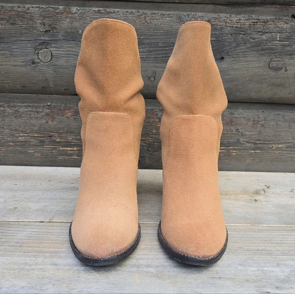 Nine West Frassie Western Boho, Suede Block Heel, Comfort Bootie 8.5M - Picture 7 of 12